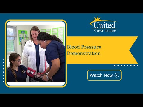 Medical Assisting Training: Blood Pressure Demonstration - United Career Institute - Irwin