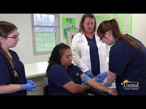 Medical Assisting Program: Phlebotomy Blood Draw Demonstration - United Career Institute - Fayette